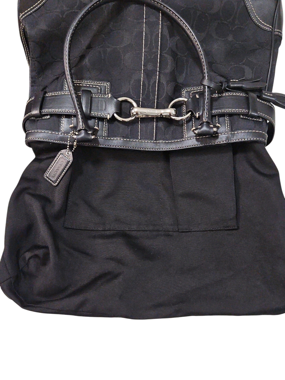 Coach Hampton Vintage 2006 Black Signature Canvas Tote with Silver Hardware - Picture 5 of 15